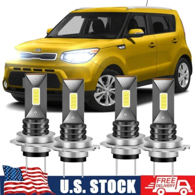For Kia Soul EV 2015 2016 2017 - LED Headlight Bulbs Hi & Lo Replace Lamp Qty 4 - Image 1 of 4