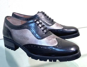 *Reduced* Brand New Women's Two Tone Lace-Up Brogue Leather Shoe by Vitti Love - Picture 1 of 18