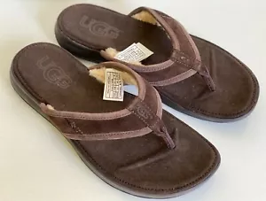 UGG WICKHAM MEN'S BROWN FLIP-FLOPS SLIPPERS SANDALS US 8 / EUR 40.5 $75 - Picture 1 of 7