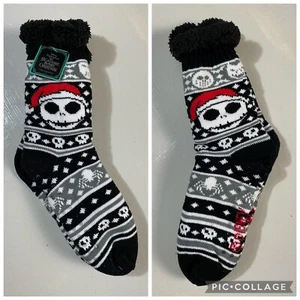 Disney Tim Burton's Nightmare Before Christmas Cozy Adult Warmers Slippers Socks - Picture 1 of 4