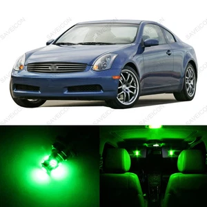 14 x Green LED Interior Light Package For 2003 - 2006 Infiniti G35 + PRY TOOL - Picture 1 of 6