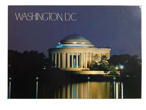 Washington DC Thomas Jefferson Memorial at Night Vintage Unused Postcard 5 x 7 - Picture 1 of 1