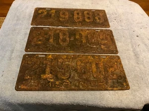 Mississippi 1932 Nummernschilder rustikal 3 Stück - Bild 1 von 7