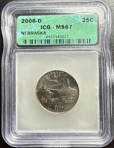 2006-d Nebraska State Quarter ICG MS-67 US Coin - Picture 1 of 4