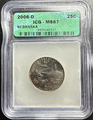 2006-d Nebraska State Quarter ICG MS-67 US Coin - Image 1 of 4