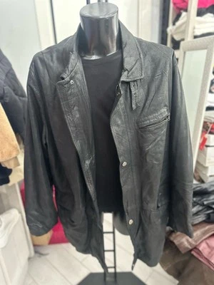 Chaqueta de cuero para hombre Stefano Pastore talla 60 negra LLV1963 Foto 1 de 4