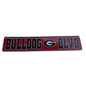 Georgia Bulldogs “Bulldog Blvd” Aluminum Wall Decor Man Cave Sign 24” X 5” - Picture 1 of 7