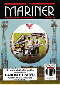 Grimsby Town V Carlisle United 9-9-1986 Division 3 Match Programme 86/87 - Picture 1 of 1