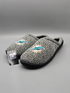 Foco Miami Dolphins Mens Knit Cup Sole Slipper Size: L Approx. 11-12 US NOS - Picture 1 of 7