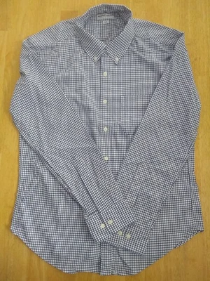 NWOT American Apparel Blue White Check Flannel Button Down  L 17.5-35 Extra Slim - Image 1 of 3