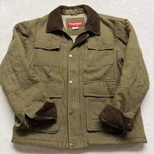 Chaqueta WRANGLER Para Hombres M Forrada Sherpa Tareas Occidentales Campo Granero Pana a Presión - Imagen 1 de 18