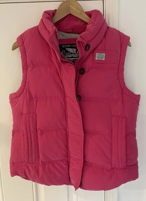 Chaleco SUPERDRY Academy rosa mezcla de algodón pluma chaleco Reino Unido para mujer talla M Foto 1 de 4