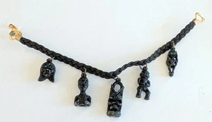 Pulsera con dije figura africana trenzada inusual rara vintage Estate  - Imagen 1 de 7