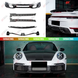 Fits Porsche 992 Turbo S Coupe 21+ Dry Carbon Front Rear Lip Side Skirts BodyKit - Picture 1 of 31