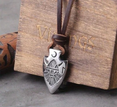 Collar nórdico escandinavo colgante flecha runa Odín para hombre joyería vikinga Foto 1 de 4