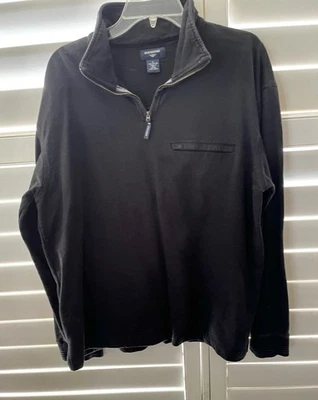 Sudadera para hombre Dockers negra 1/4 cremallera cuello falso mangas largas  Foto 1 de 4