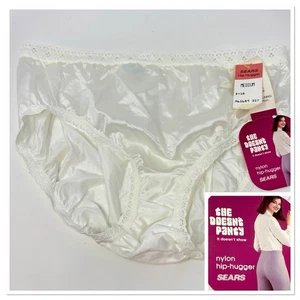 Vintage Sears The Doesn’t Panty 100% Nylon White Lace Trim Hip Hugger Size M NOS - Bild 1 von 10