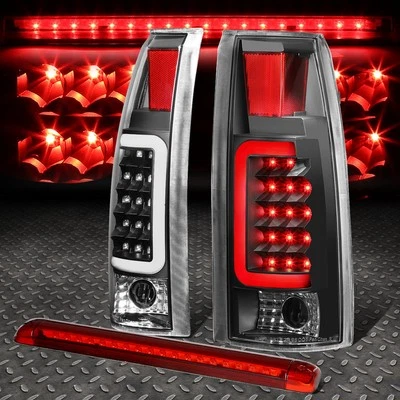 BLACK HOUSING CLEAR 3D LED BAR TAIL+RED 3RD BRAKE LIGHT FOR 92-00 SUBURBAN/TAHOE - Image 1 of 4