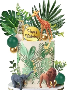 27 PCS Jungle Animal Cake Toppers, Safari Animals Figure Toys Picks Jungle Wild - Picture 1 of 7