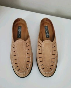 Zapatos de mula de cuero Prevata para mujer Blimy Nabuk camel sin cordones hechos en Italia talla 8 - Imagen 1 de 9