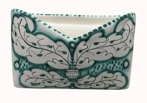 Deruta Orvieto Hand-Painted Ceramic Standing Pocket Planter & Desk Caddy Teal & - Picture 1 of 13