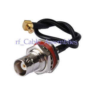 6" 15cm BNC Jack female to MCX plug male right angle adapter pigtail cable RG174 - Picture 1 of 5