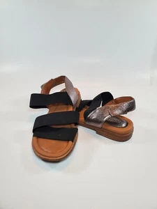 Comfortiva Womens Dacey Black Strappy Sandals Shoes 91/2 M w/Silver Heel Strap - Picture 1 of 9