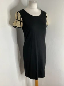 Love Moschino black pencil dress UK 8 NEW mesh puff sleeves fitted wiggle black - Picture 1 of 10
