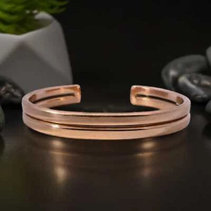 Heavy Double-Row Copper Bracelet for Men & Women - Picture 1 of 5