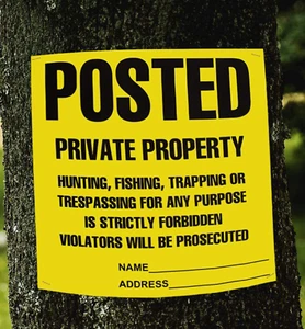Posted Signs No Trespassing No Hunting Signs, (100 Pack) Posted Signs No Hunting - Picture 1 of 8