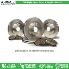(Front-Rear Kit) Premium OEM Replac- 4 Disc Brake Rotors - 8 Semi-Met Brake Pads