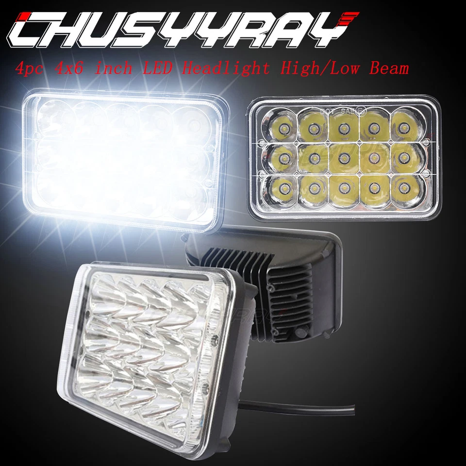 Faros LED 300W 4x6" pulgadas haz alto/bajo para Chevy S10 1997 R10 1987 GMC Jimmy Foto 1 de 4