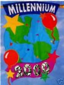 "NCE" MILLENNIUM LARGE APPLIQUE SCULPT FLAG free shipping - Picture 1 of 1