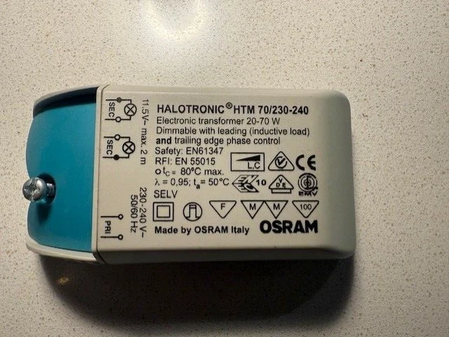 Osram Halotronic HTM 70/230-240 Electronic 20-70W Dimmable Transf - Image 1 of 1