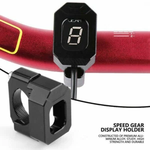 Universal Motorcycle LED Speed Gear Indicator Holder Bracket Black 22mm-28.6mm - Picture 1 of 11
