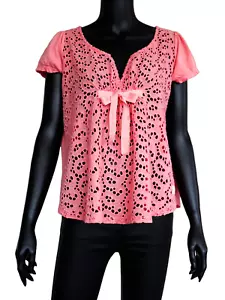 ODD MOLLY M315-640 Women's Short Sleeve 'All in Blouse' Pink Top Shirt size 2 M - Picture 1 of 12