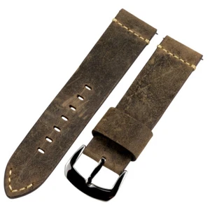 Dapper Collection Quick Release SS Leather Watch Band - Picture 1 of 54