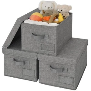 Fabric Bins with Lids Storage Baskets for Closet Organization Decorative Stor... - Picture 1 of 8