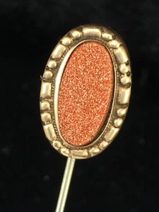 Viktorianische Hutnadel Goldstein montiert in 10k Gold - Bild 1 von 9