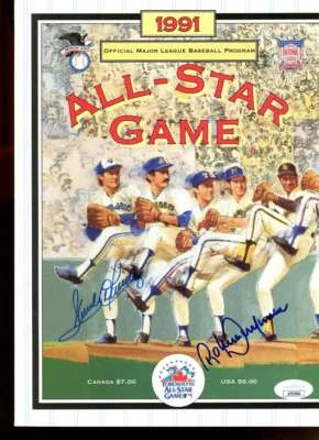 Sandy Alomar Jr / Roberto Alomar Auto 1991 All Star Program JSA Authentic - Image 1 of 2