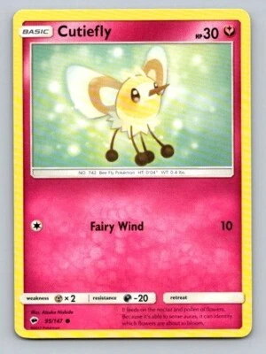 2017 Pokemon Card Burning Shadows Cutiefly 95/147 - Image 1 of 2