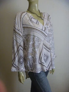 GORDON SMITH Cropped Sleeve Flowy Shirt sz 14 - BUY Any 5 Items = Free Post - Picture 1 of 9