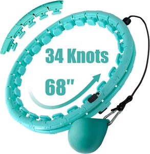 34 Knots Weighted Workout Hoop Plus Size, Smart Waist Exercise Ring for Adults W - Picture 1 of 6