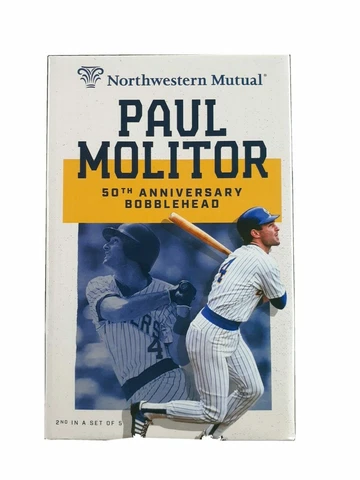 Paul Molitor Milwaukee Brewers 50th Anniversary 1980's Week Bobblehead New Cover