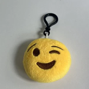 Winky Face Emoji Face Plush Strap Toy KeyRing Hand Bag Decor New - Picture 1 of 3