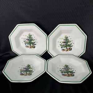 Nikko - CLASSIC COLLECTION - CHRISTMASTIME - (4) SOUP BOWLS - 8 1/4"