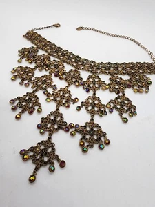 Vintage Mesh Halskette Edelsteine Choker Stil Chandler Unikat Schmuck - Bild 1 von 10