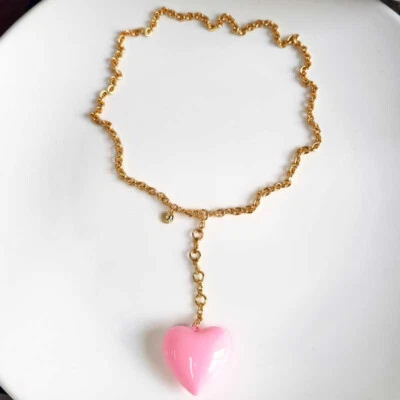 24" Talbots Huge Heart Pendant Necklace Chic Women Party Vacation Jewelry Gift - Image 1 of 4