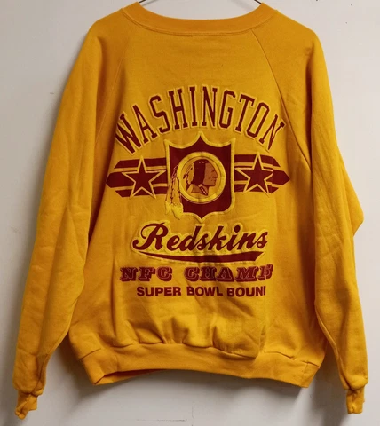 Vtg Washington Redskins Commanders NFC Champs Superbowl Bound Yellow Sweatshirt Cover