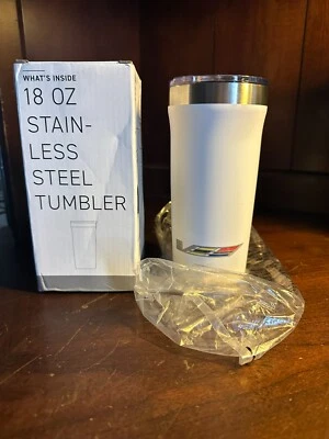 Cadillac Racing H2GO Palermo 18 oz Stainless Steel Tumbler White